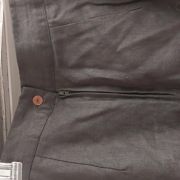 Expressions New York Black Linen Skirt Sz 10 - Picture 5 of 12
